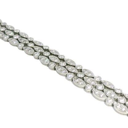 Tiffany & Co. Platinum Natural 4.5 Carat Diamond Swing 3-Row Bracelet