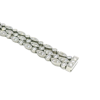 Tiffany & Co. Platinum Natural 4.5 Carat Diamond Swing 3-Row Bracelet