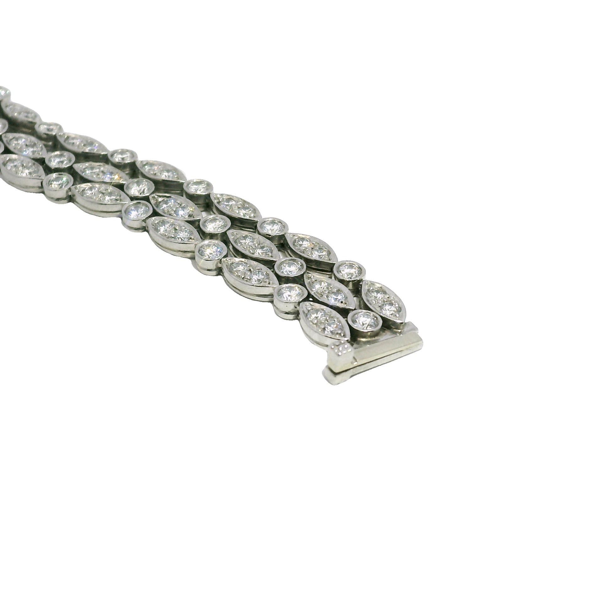 Tiffany & Co. Platinum Natural 4.5 Carat Diamond Swing 3-Row Bracelet
