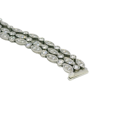 Tiffany & Co. Platinum Natural 4.5 Carat Diamond Swing 3-Row Bracelet