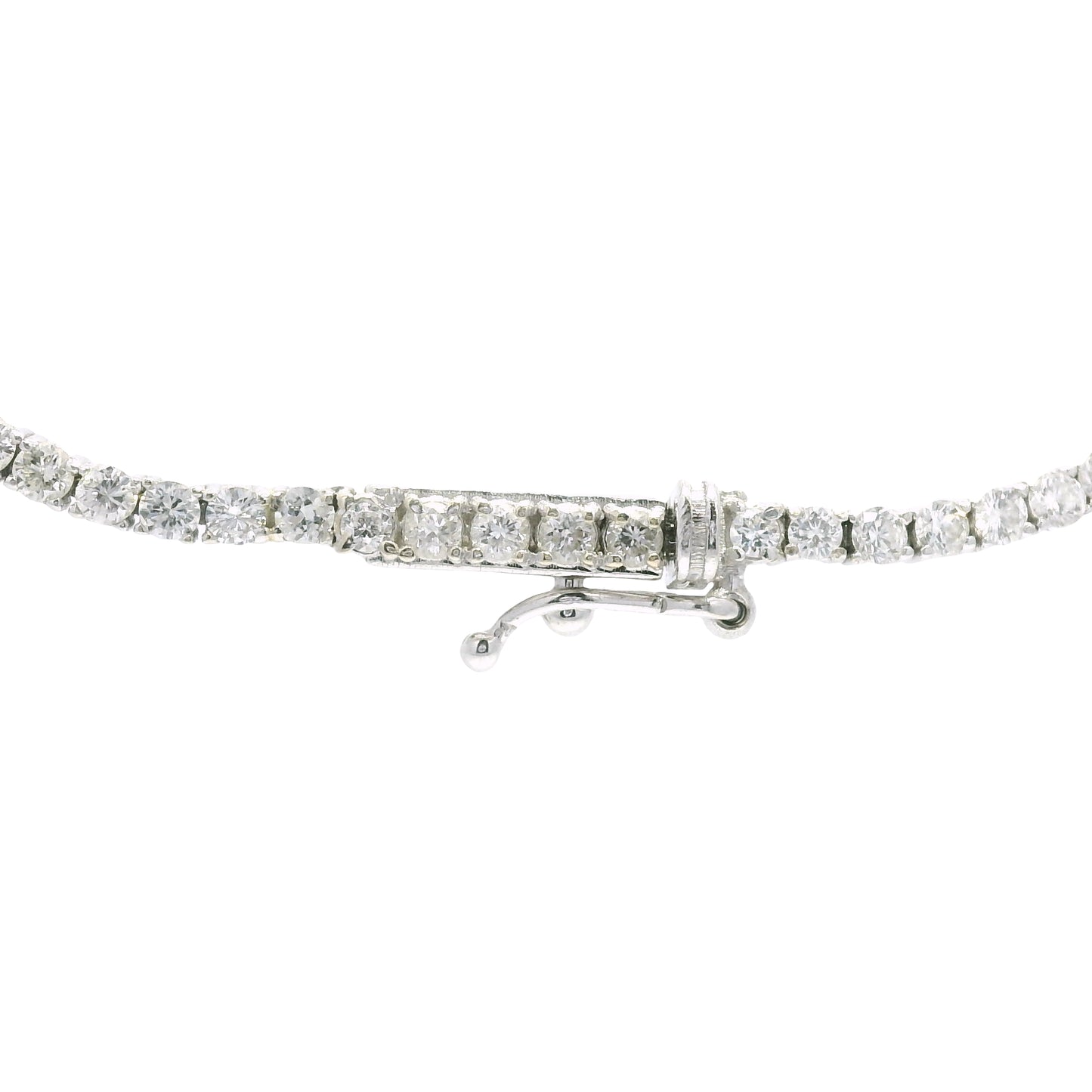 18k White Gold Natural 4.0 Carat Diamond Tennis Necklace
