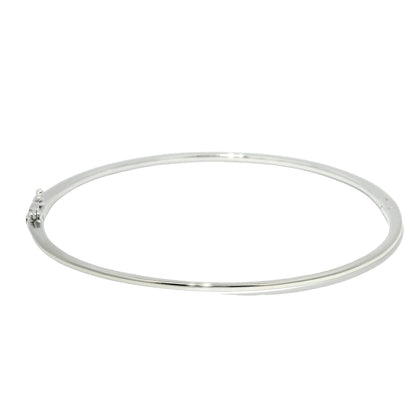 18k White Gold Natural 0.90 Carat Diamond Thin Bangle Bracelet