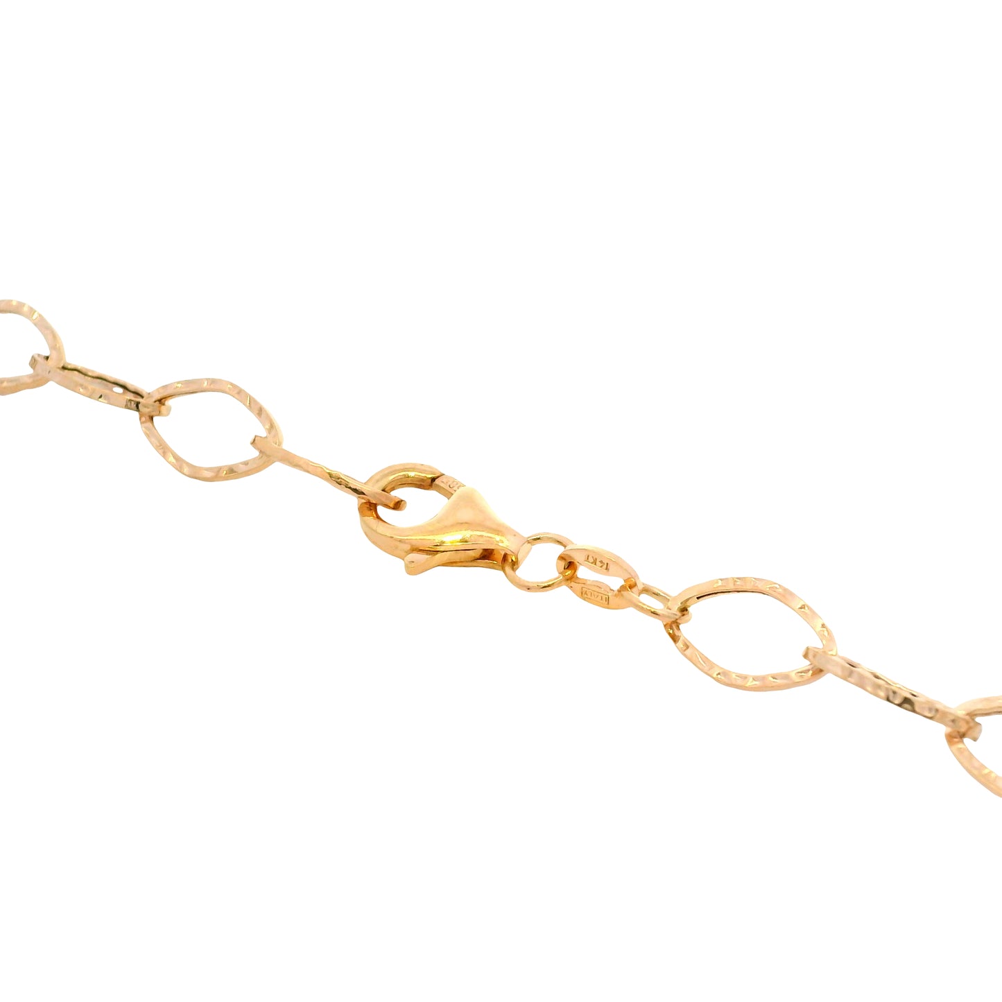 14k Rose Gold Textured Link Extra-Long 35" Station Necklace