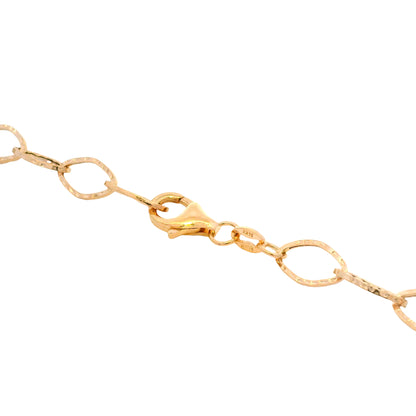 14k Rose Gold Textured Link Extra-Long 35" Station Necklace