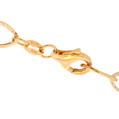 14k Rose Gold Textured Link Extra-Long 35" Station Necklace