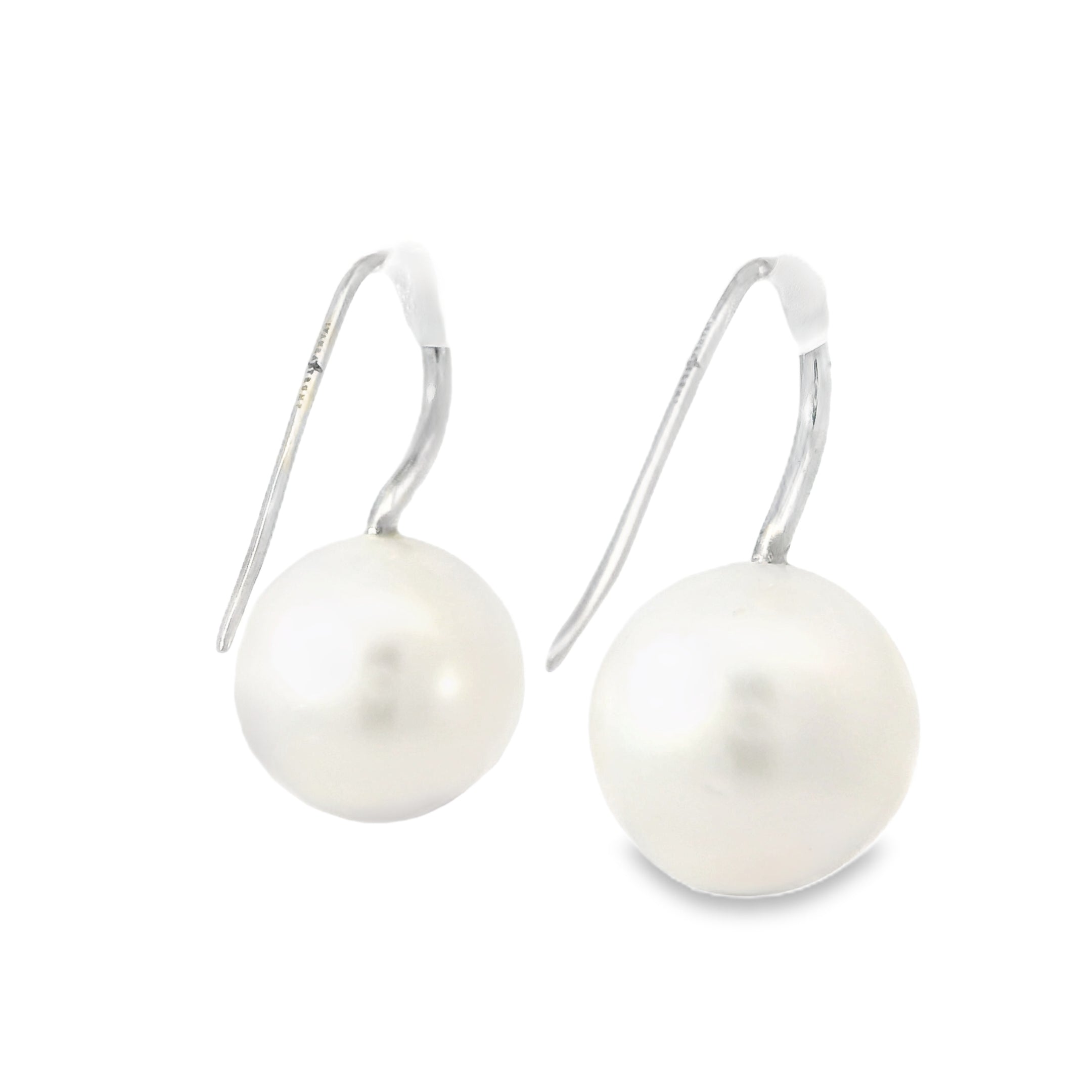 Ivanka Trump 18k White Gold South Sea Pearl & Natural Diamond French Wire Earrings