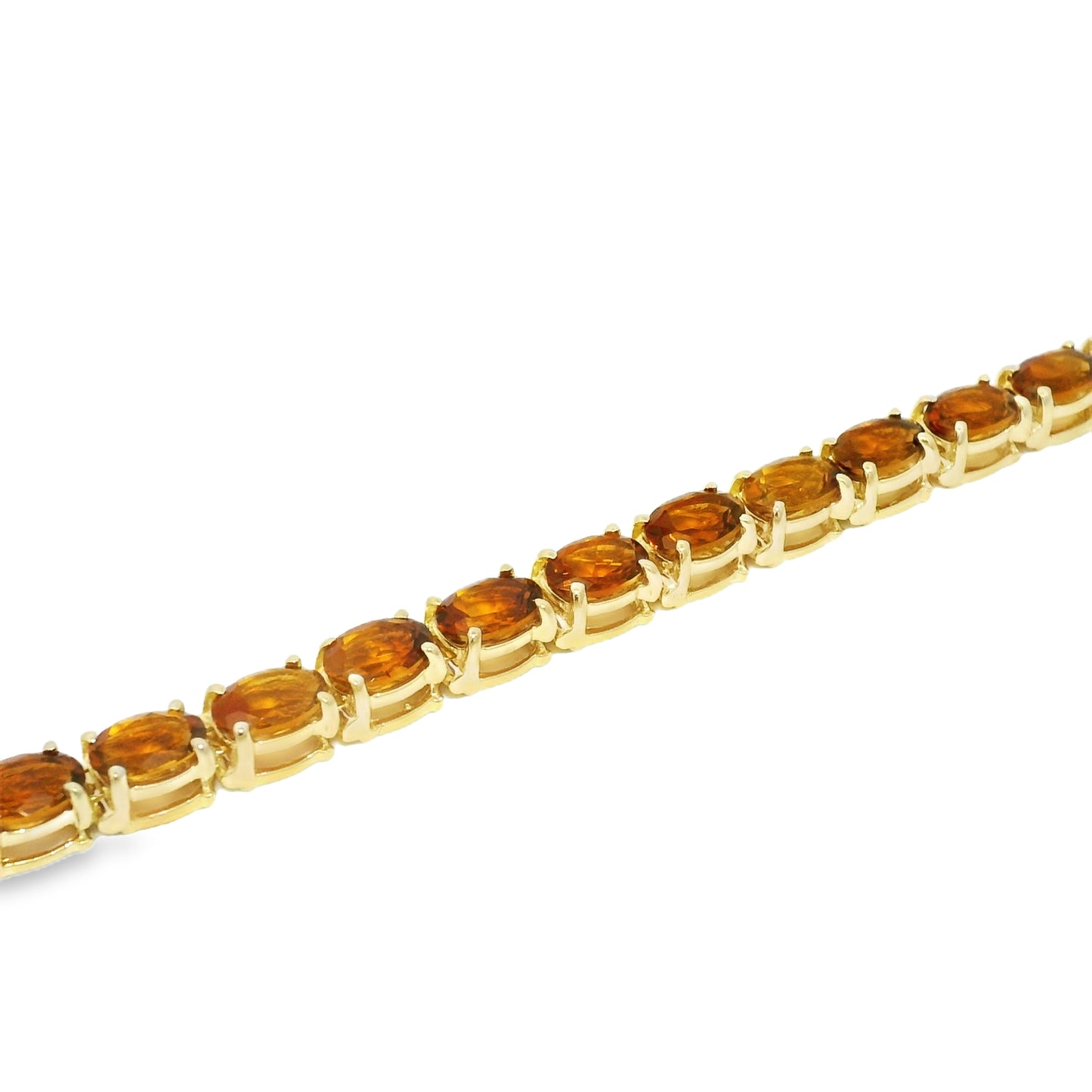 14k Yellow Gold 13.5 Carat Oval-Cut Citrine Tennis Bracelet