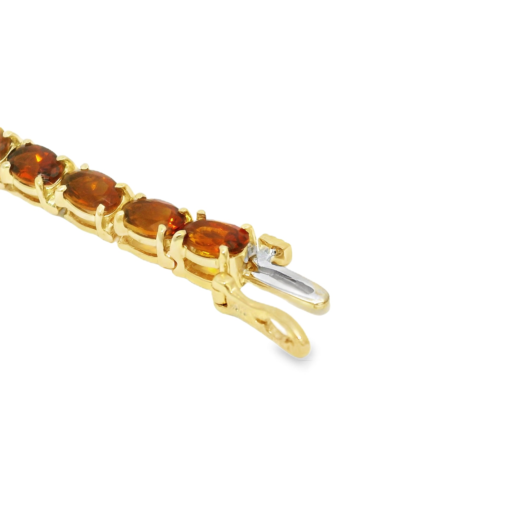 14k Yellow Gold 13.5 Carat Oval-Cut Citrine Tennis Bracelet