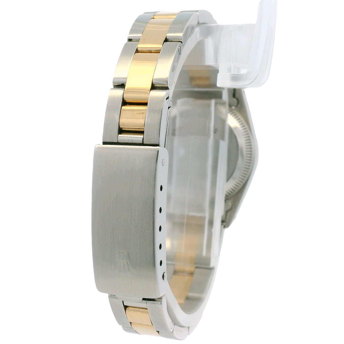 Rolex 67193 Oyster Perpetual Two-Tone Silver Dial Fluted Bezel 26mm Watch