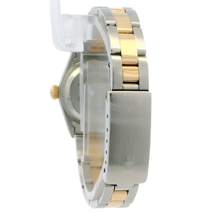 Rolex 67193 Oyster Perpetual Two-Tone Silver Dial Fluted Bezel 26mm Watch