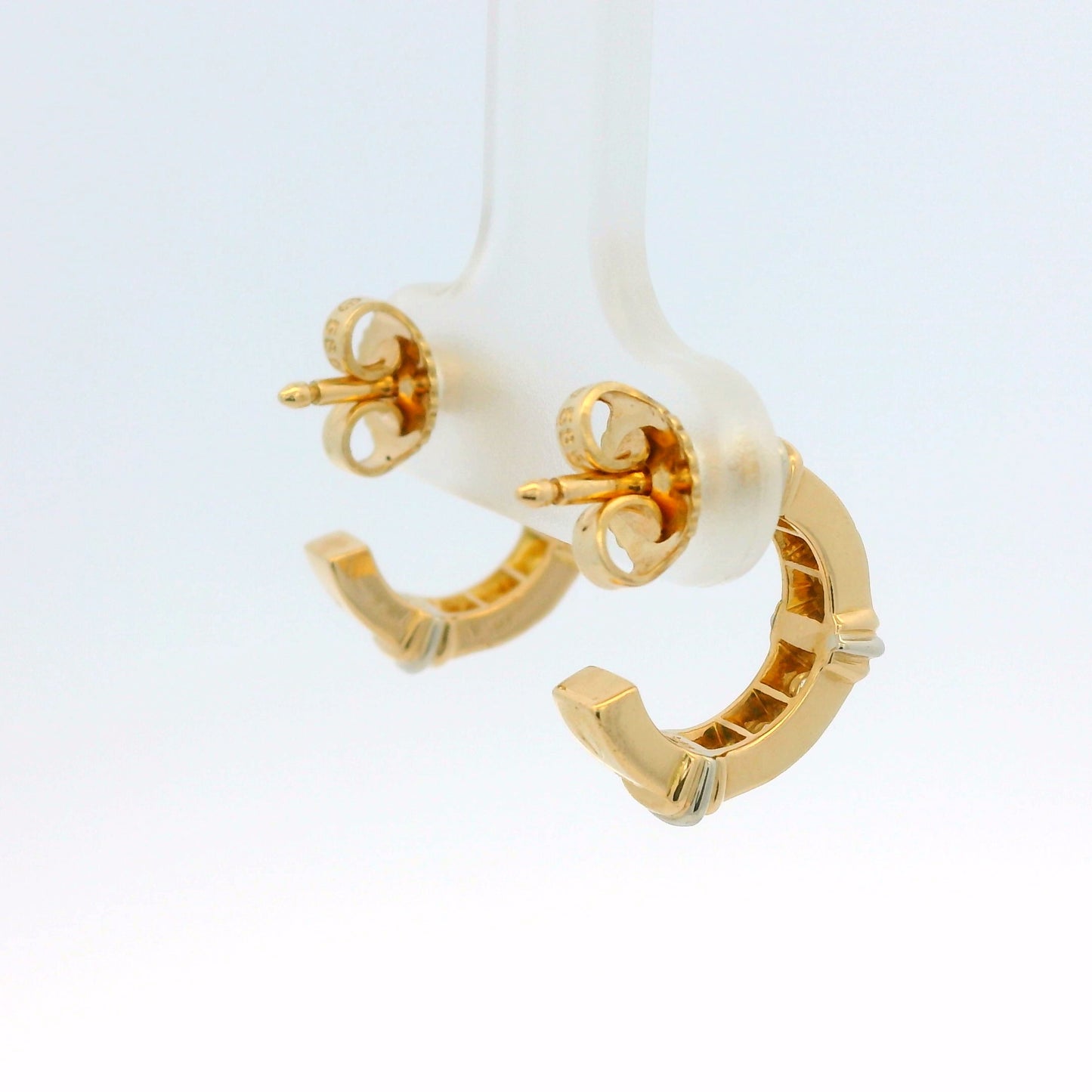 Cartier 18k Yellow Gold Diamond Contessa Small Hoop Earrings