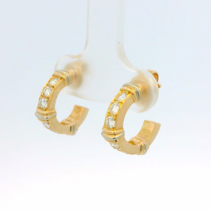 Cartier 18k Yellow Gold Diamond Contessa Small Hoop Earrings