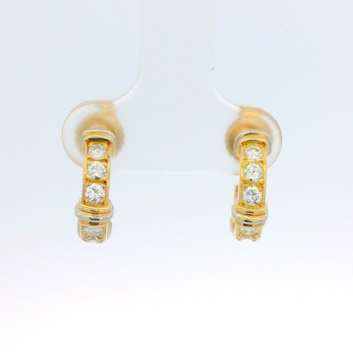 Cartier 18k Yellow Gold Diamond Contessa Small Hoop Earrings