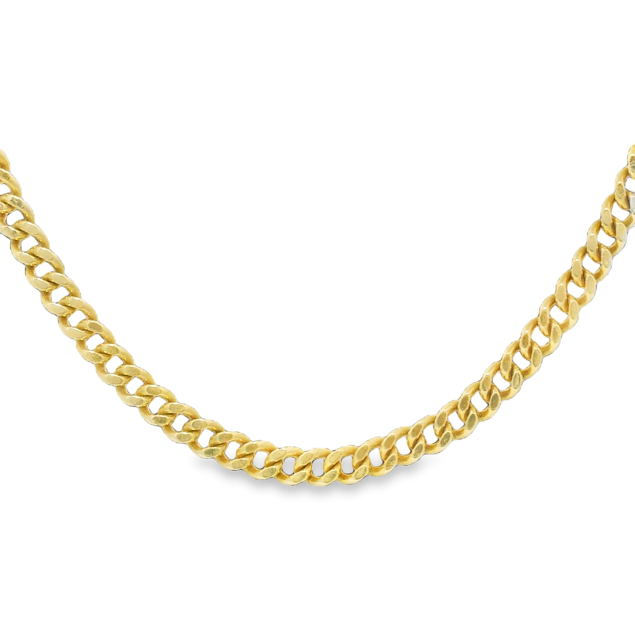 14k Yellow Gold Thin 2.2mm Cuban Link Chain Necklace