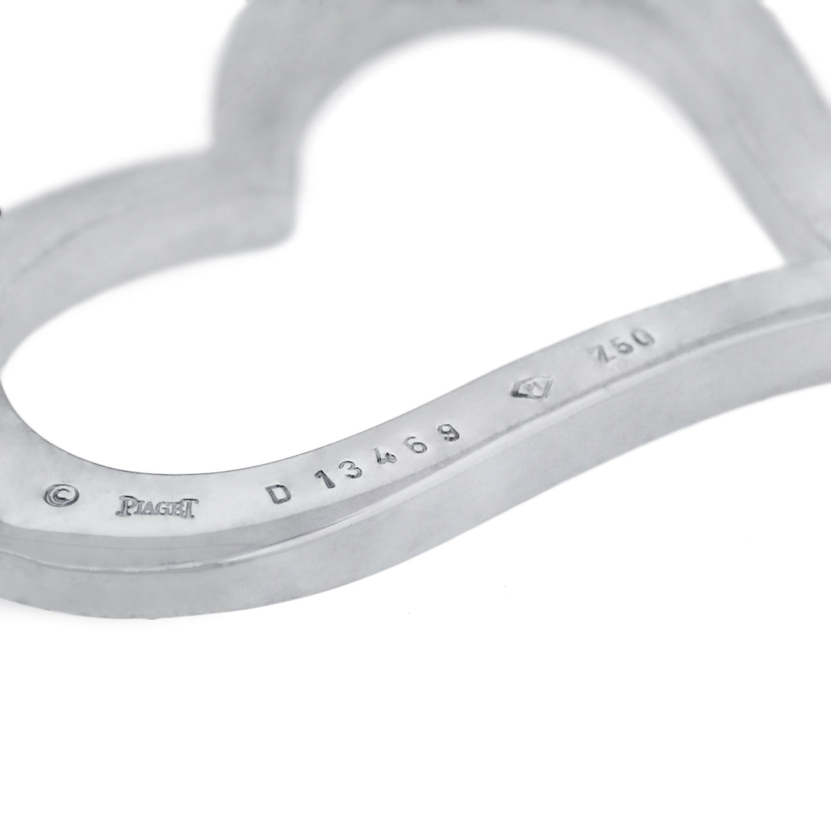 Piaget 18k White Gold Diamond Heart Pendant Necklace