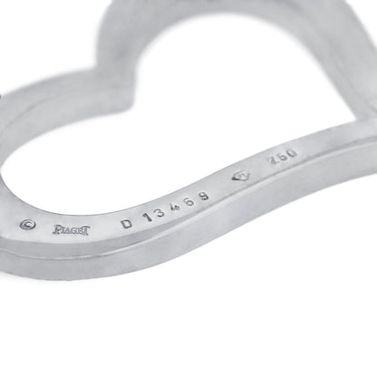 Piaget 18k White Gold Diamond Heart Pendant Necklace