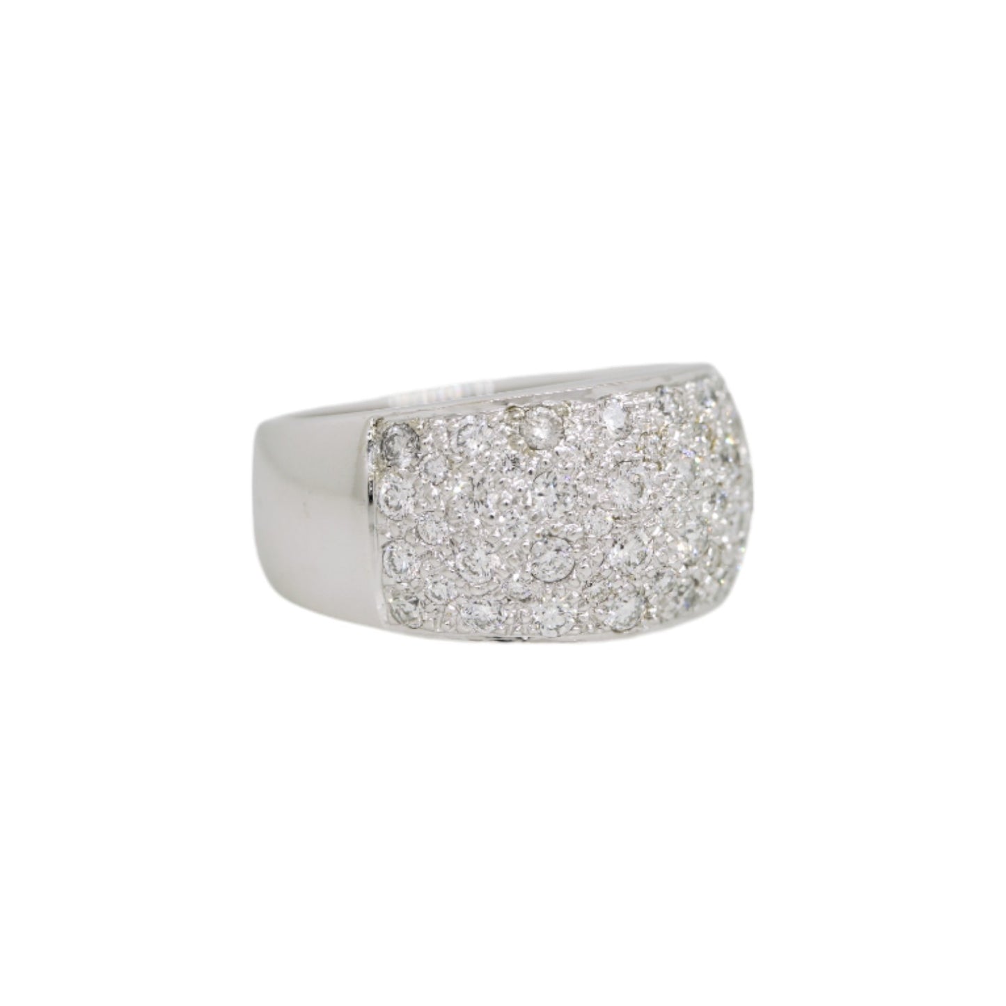 14k White Gold 1ctw Diamond Pave Band Ring
