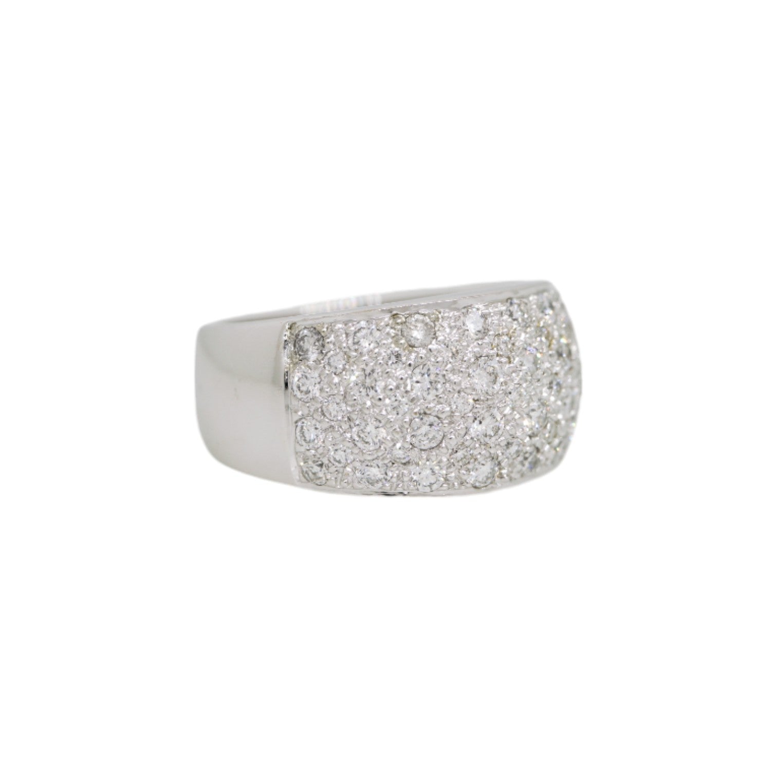 14k White Gold 1ctw Diamond Pave Band Ring