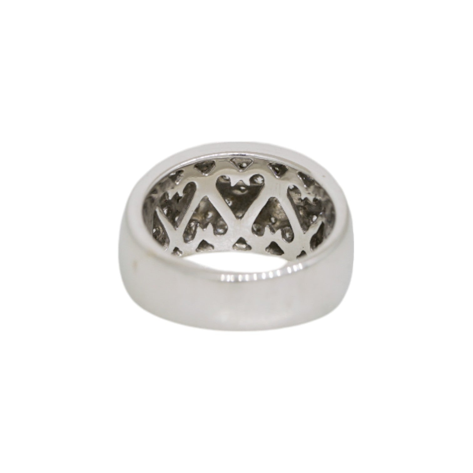 14k White Gold 1ctw Diamond Pave Band Ring