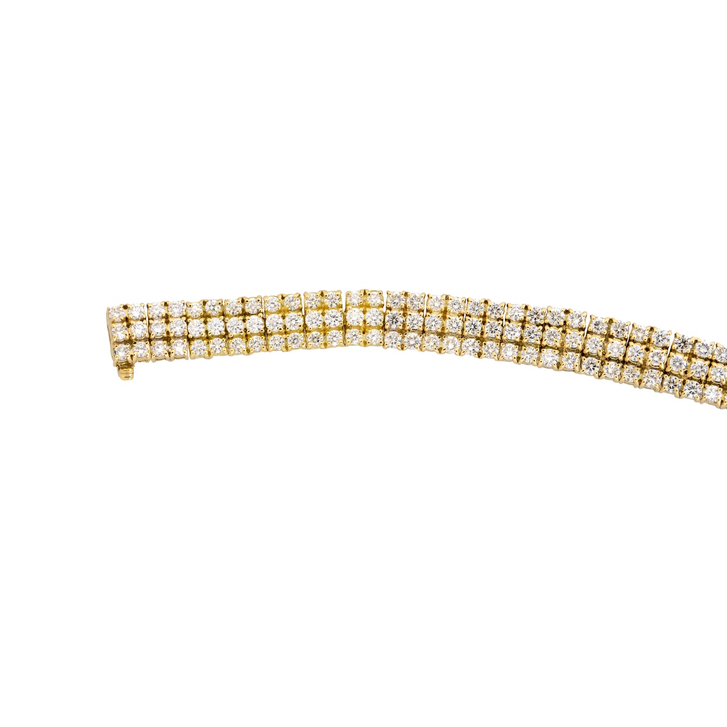 18k Yellow Gold 29.5ctw Round Brilliant Cut Diamond "V" Necklace