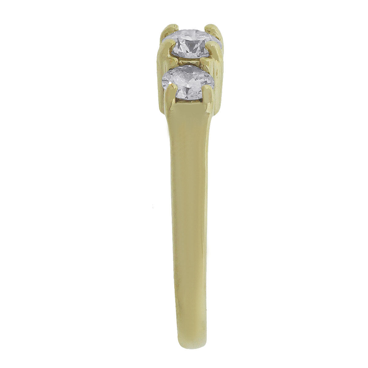 14k Yellow Gold 1ctw Three Stone Round Diamond Ring