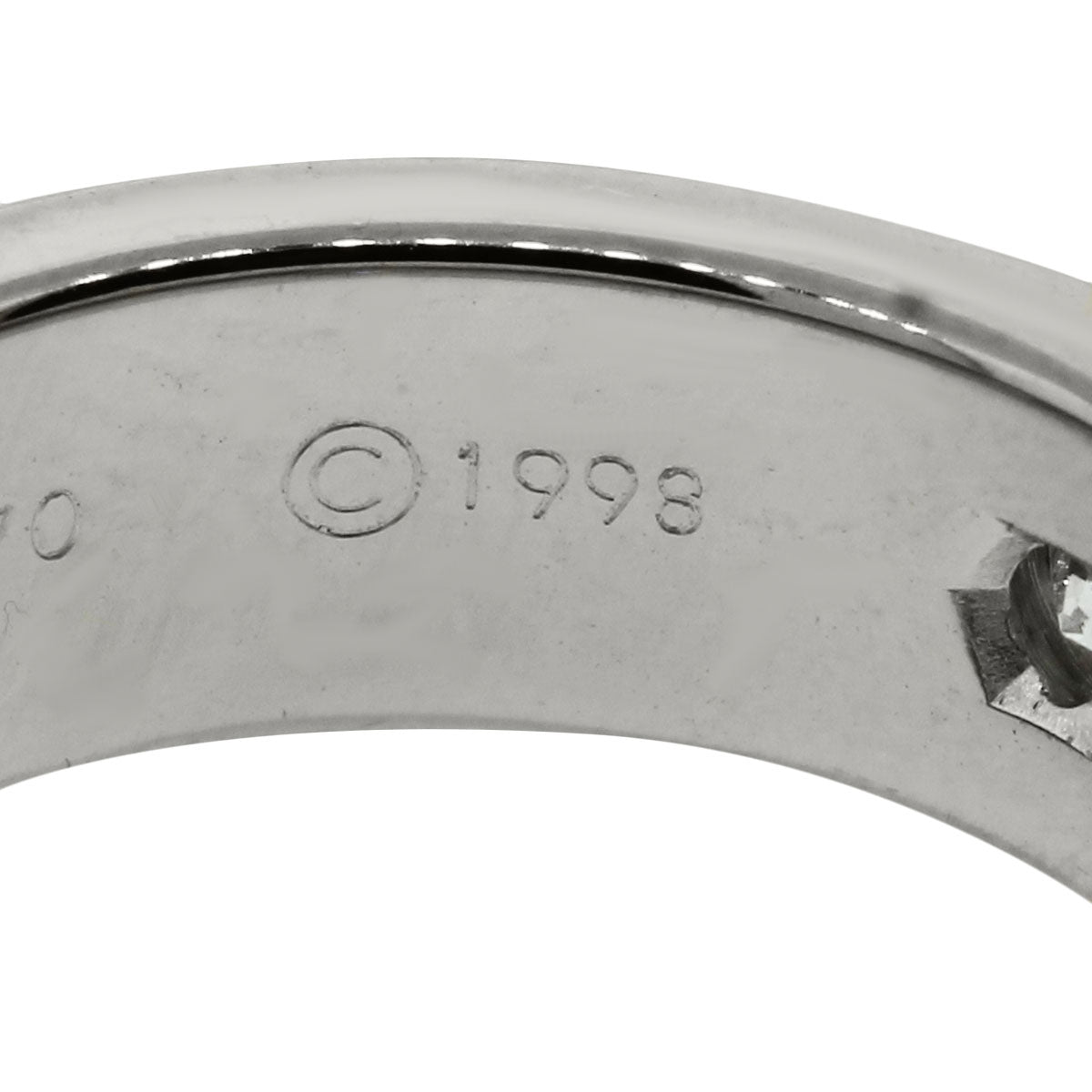 Cartier 18k White Gold 3 Diamond Size 48 Love Ring