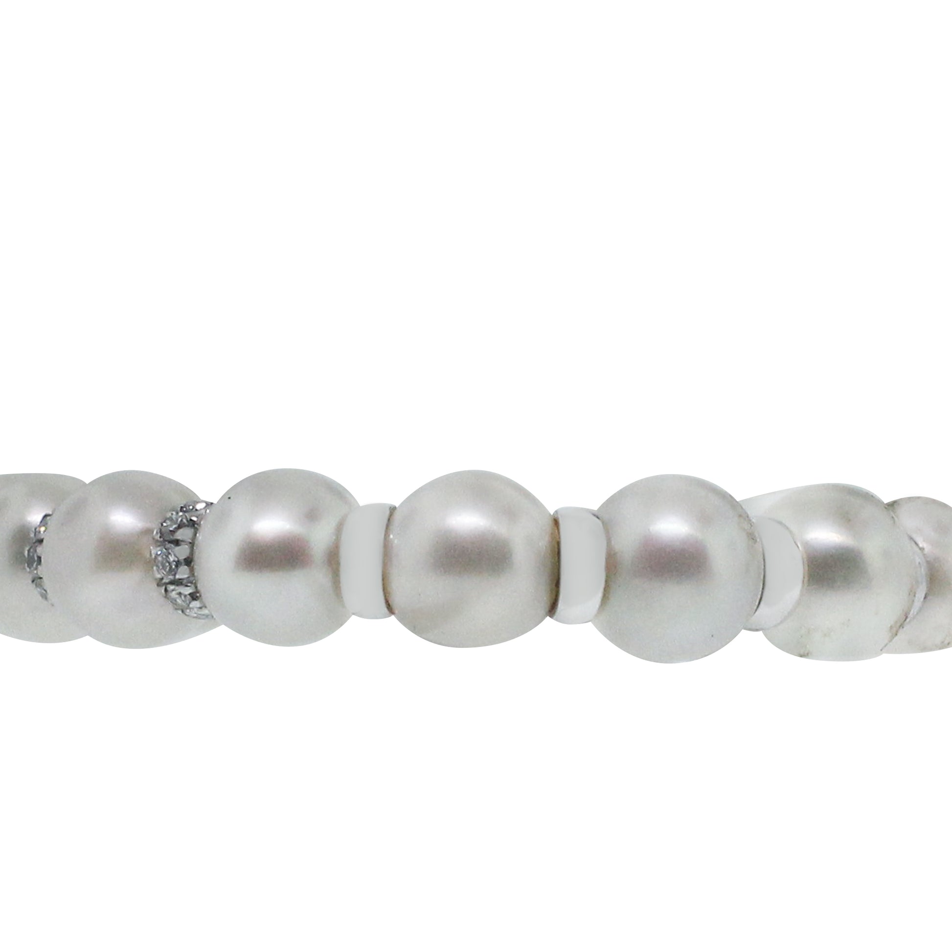 18k White Gold 0.50ctw Diamond and Pearl Bracelet