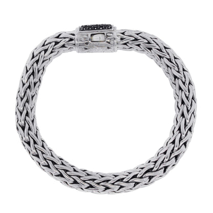 John Hardy Sterling Silver Black Sapphire Woven Bracelet