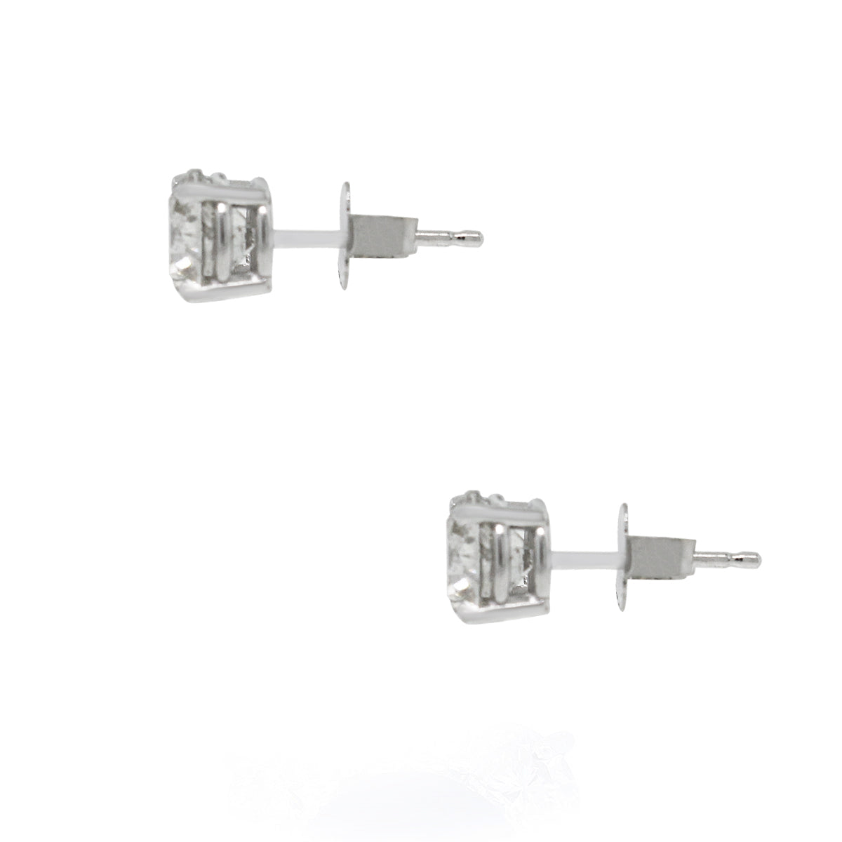 14k White Gold 1.57ctw Diamond Stud Earrings