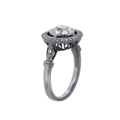 Platinum 1.43ct Old European Cut Diamond Engagement Ring