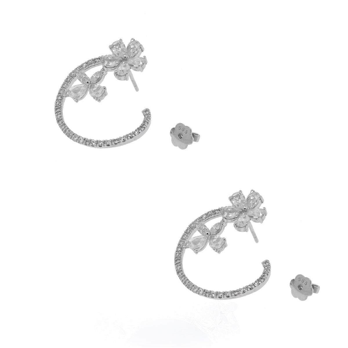 14k White Gold 3.69ctw Diamond Earrings