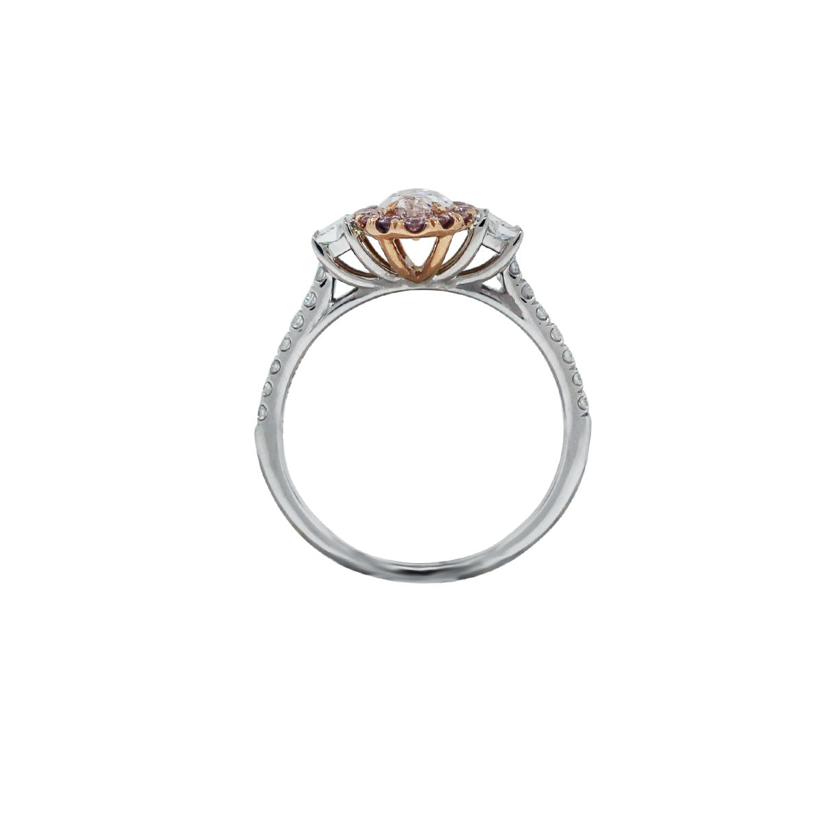 18k White/Rose Gold GIA .70ct Pink Marquise Diamond Engagement Ring