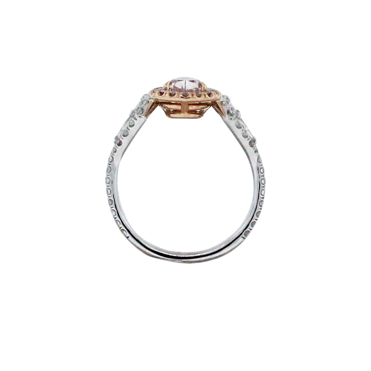 18k White/Rose Gold GIA 1.01ct Pink Pear Shape Diamond Engagement Ring