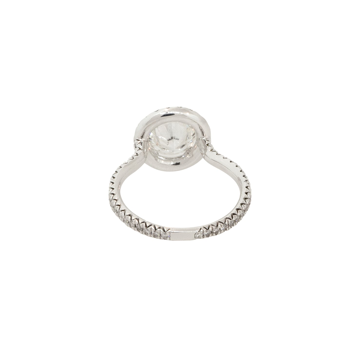 GIA Certified 18k White Gold 1.47ctw Round Brilliant Diamond Halo Engagement Ring