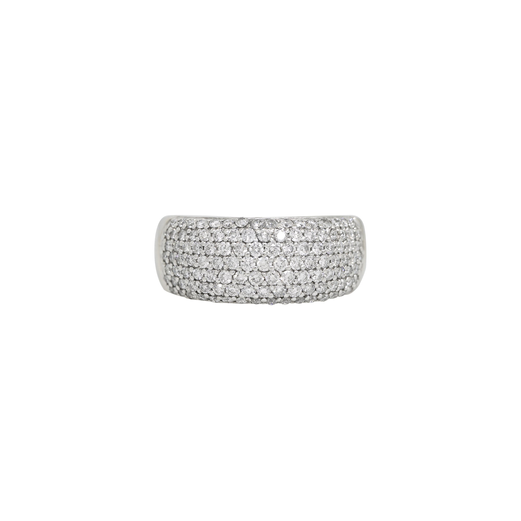 14k White Gold Natural 1.50 Carat Diamond Pave Fashion Ring