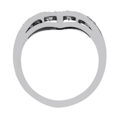 14k White Gold 1ctw Diamond V Ring