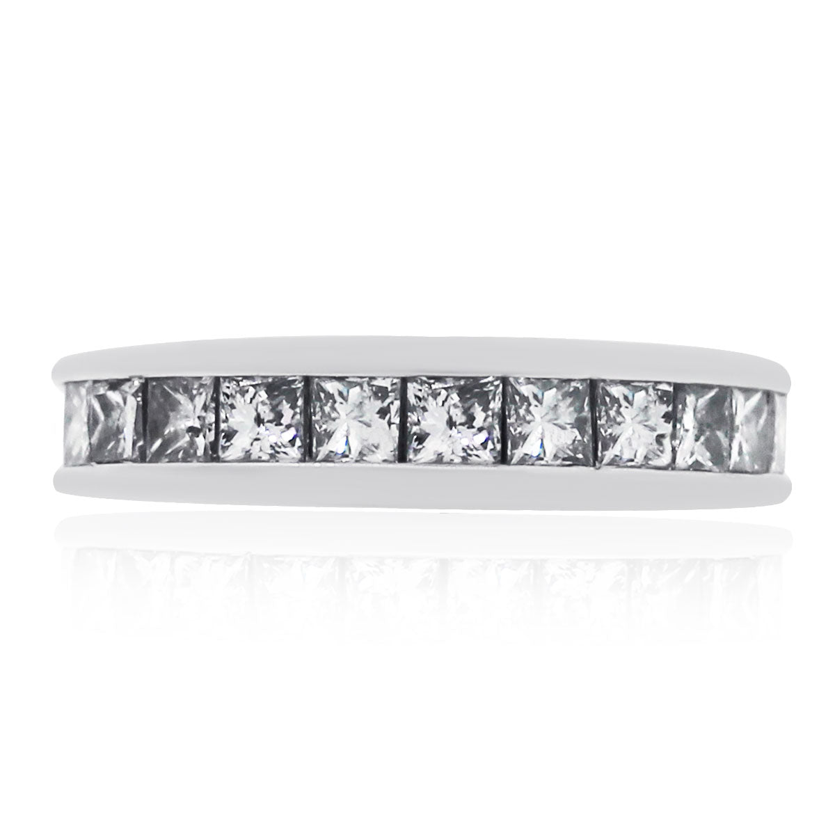 14k White Gold 1ctw Princess Cut Diamond Band