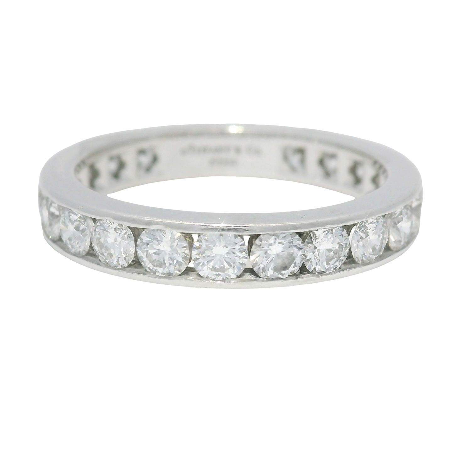Tiffany & Co. Platinum Natural Round Brilliant Diamond Eternity Ring