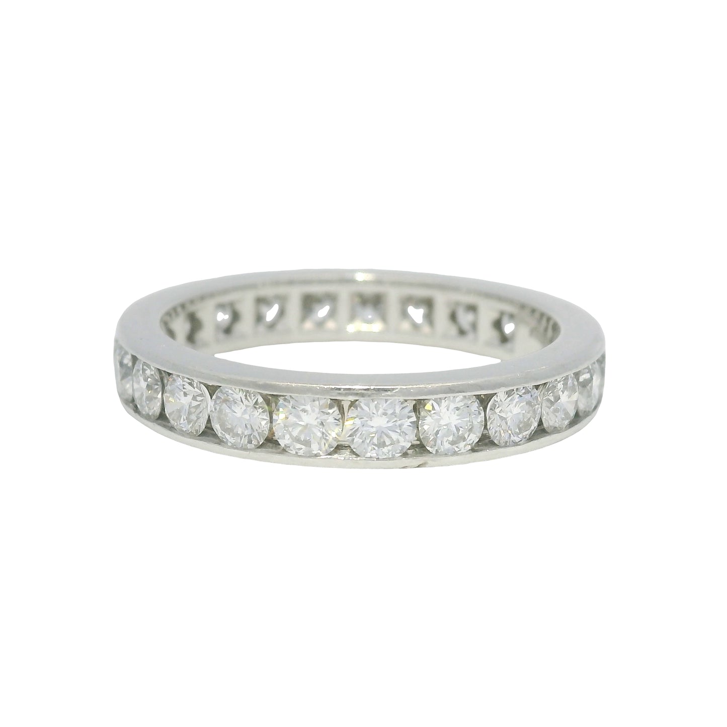 Tiffany & Co. Platinum Natural Round Brilliant Diamond Eternity Ring