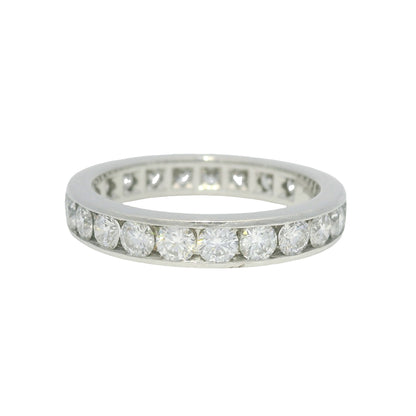Tiffany & Co. Platinum Natural Round Brilliant Diamond Eternity Ring