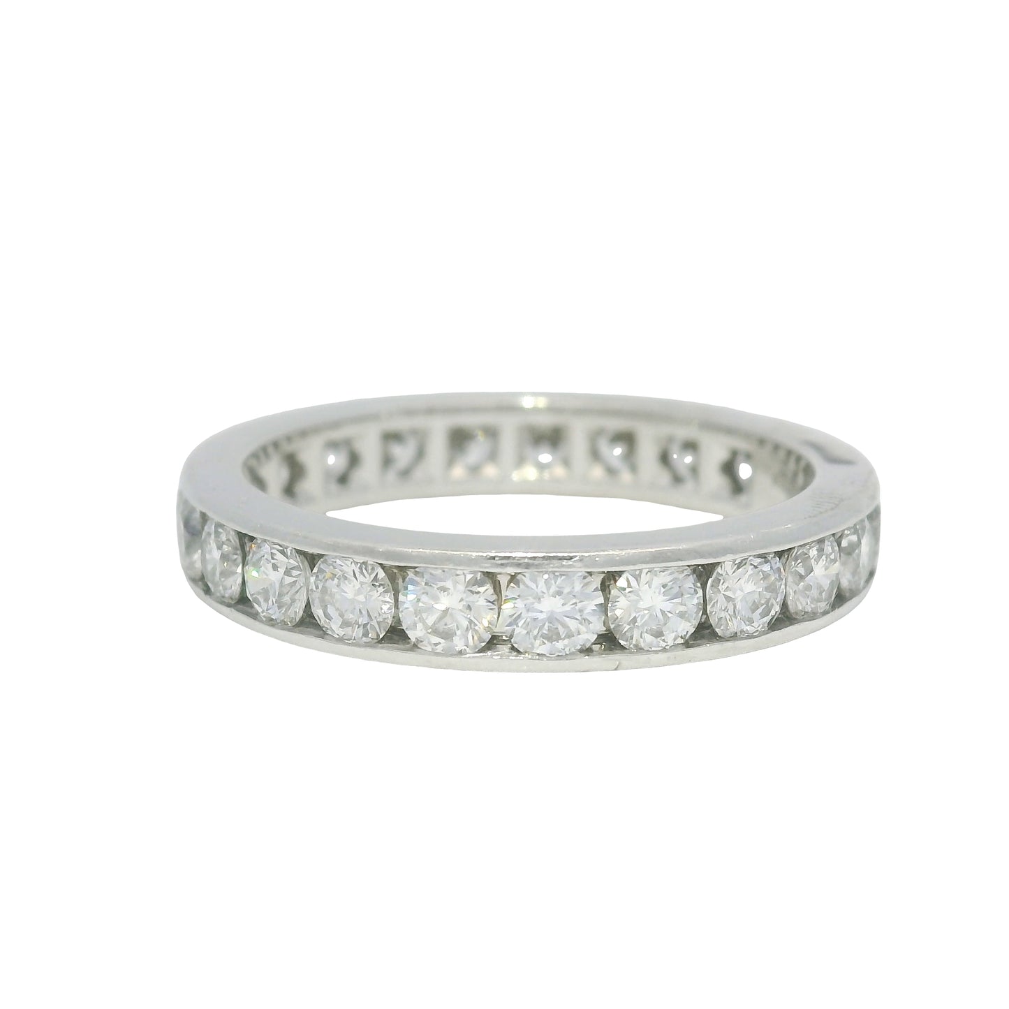 Tiffany & Co. Platinum Natural Round Brilliant Diamond Eternity Ring