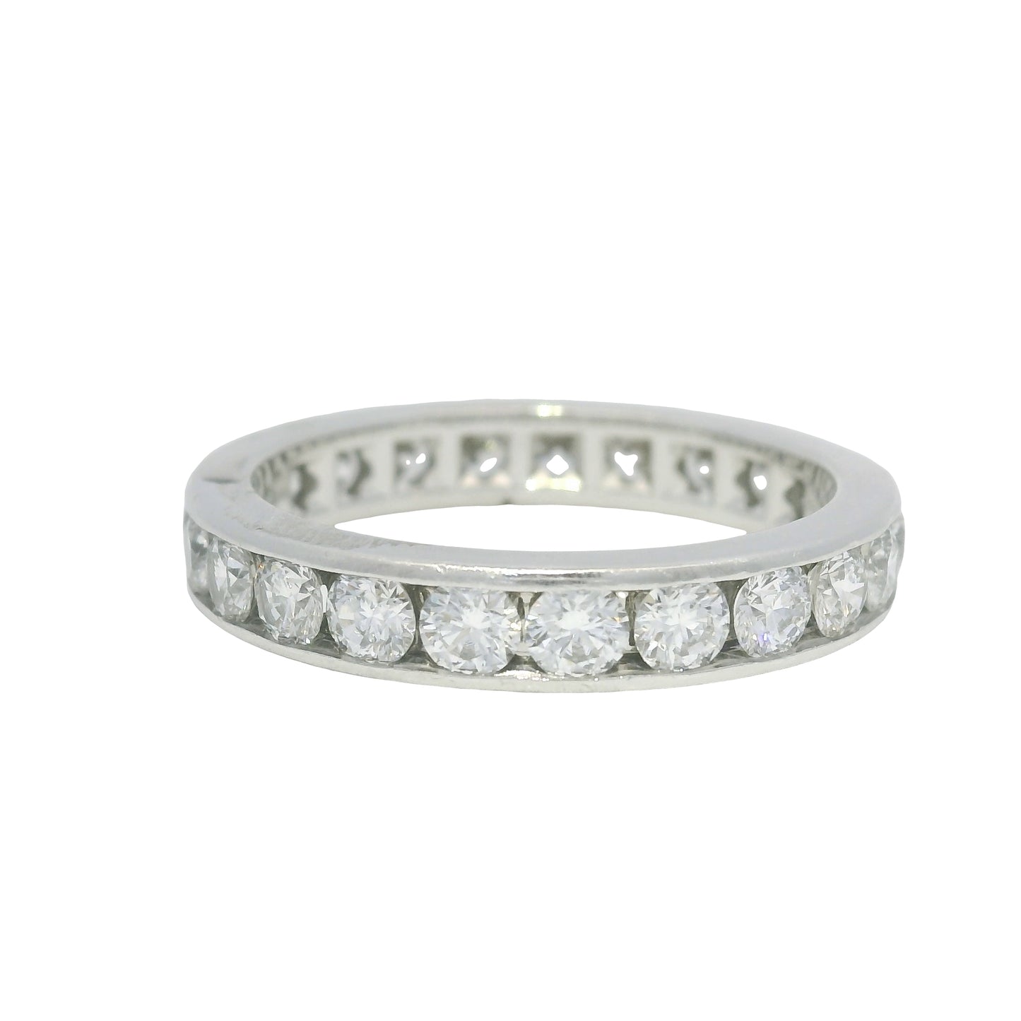 Tiffany & Co. Platinum Natural Round Brilliant Diamond Eternity Ring