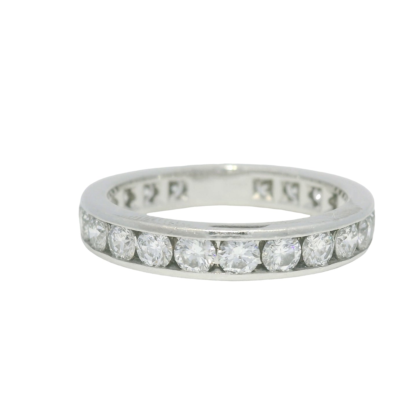 Tiffany & Co. Platinum Natural Round Brilliant Diamond Eternity Ring