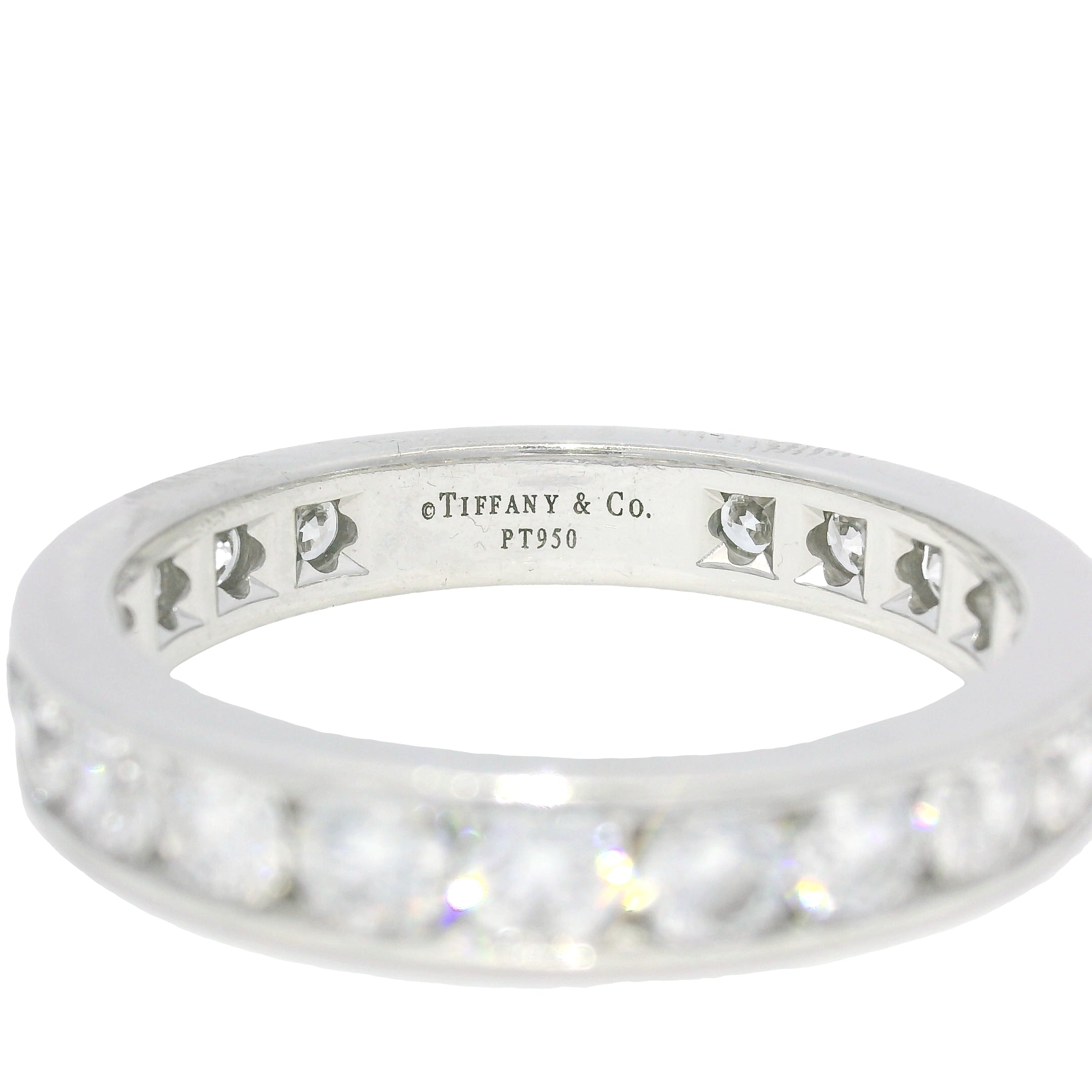 Tiffany & Co. Platinum Natural Round Brilliant Diamond Eternity Ring