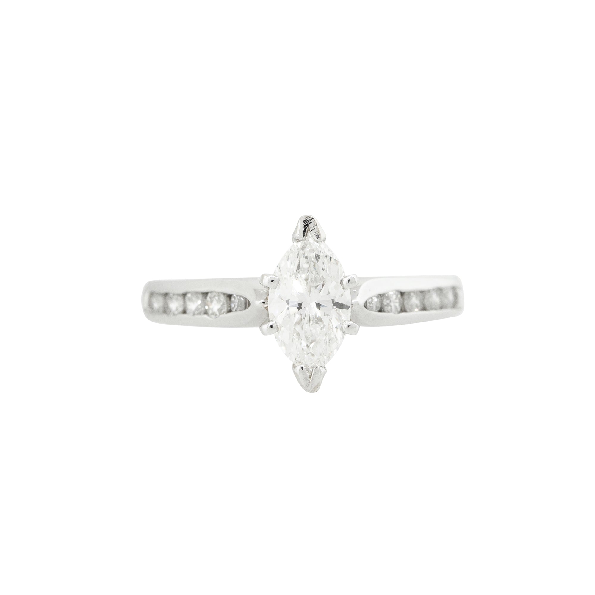 GIA Certified Platinum 0.98ctw Marquise Cut Diamond Engagement Ring