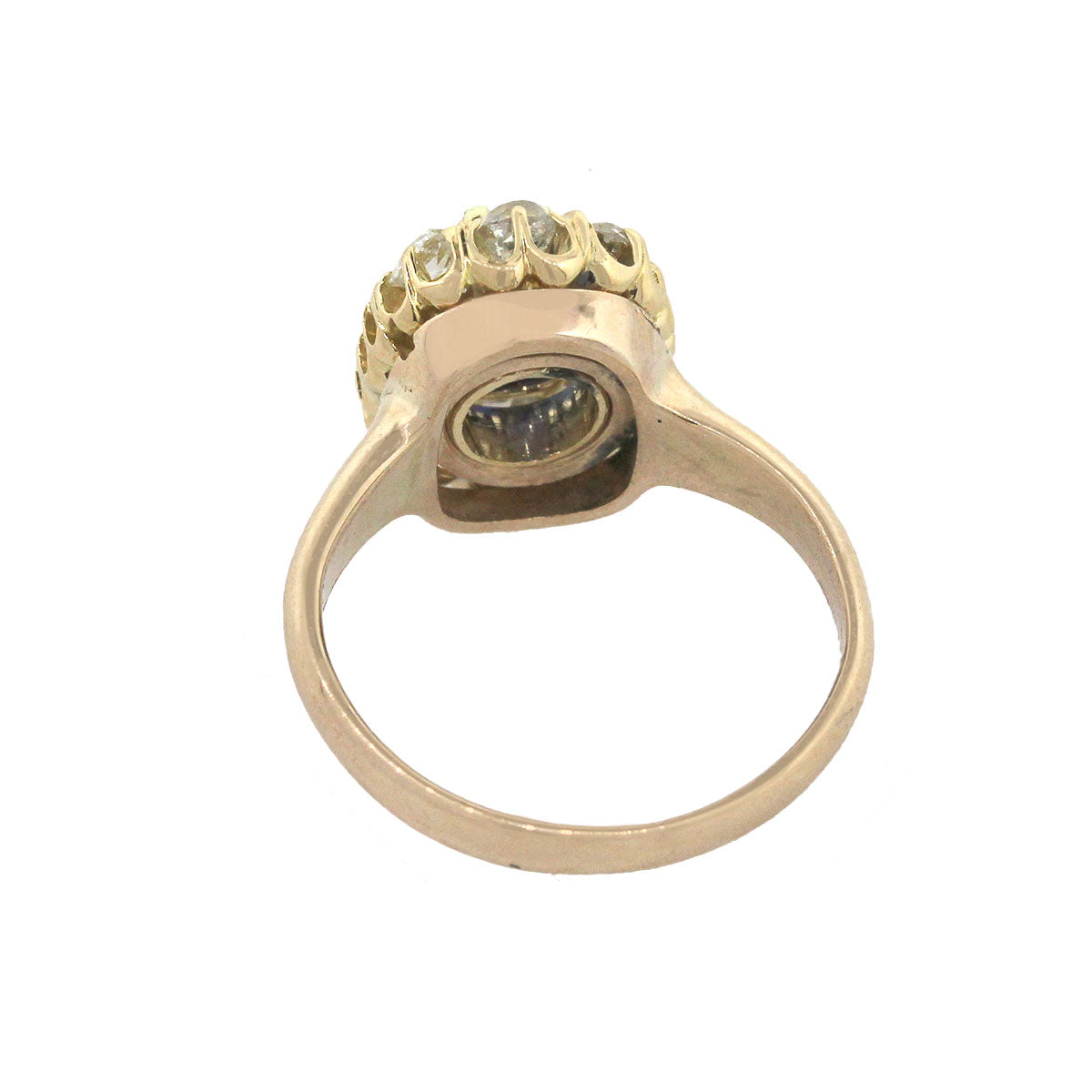 18k Yellow Gold 1ct Oval Cut Sapphire and 0.70ctw Diamond Halo Ring