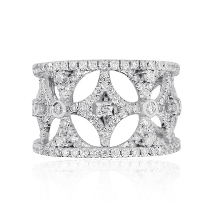14k White Gold 1.25ctw Diamond Filigree Ring