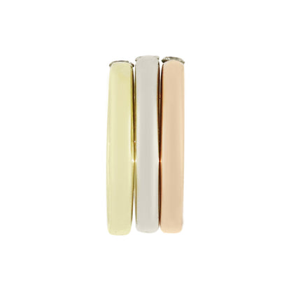 14k Tri Color Gold 0.15ctw Diamond Stackable Ring Set