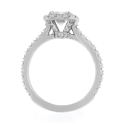 GIA Certified Platinum 1.58ctw Emerald Cut Diamond Engagement Ring