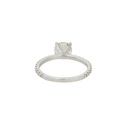 GIA Certified 18k White Gold 1.49ctw Diamond Solitaire Engagement Ring